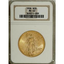 1928 $20 MS63 NGC. NGC Census: (11517/17095). PCGS