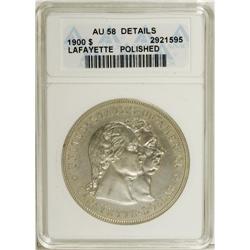 1900 $1 Lafayette Dollar--Polished--ANACS. AU58 Deta
