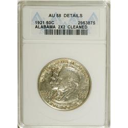 1921 50C Alabama 2x2--Cleaned--ANACS. AU58 Details.