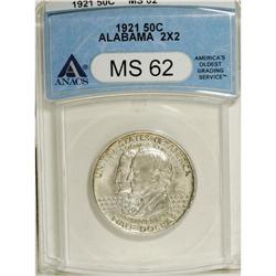 1921 50C Alabama 2x2 MS62 ANACS. NGC Census: (77/1