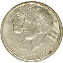 1938-D 50C Arkansas MS65 NGC. NGC Census: (156/52). PC