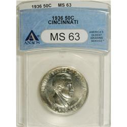 1936 50C Cincinnati MS63 ANACS. NGC Census: (66/61
