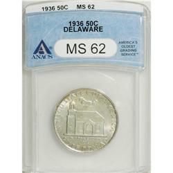 1936 50C Delaware MS62 ANACS. NGC Census: (22/2330