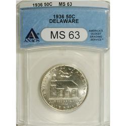 1936 50C Delaware MS63 ANACS. NGC Census: (134/219