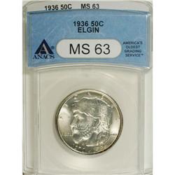 1936 50C Elgin MS63 ANACS. NGC Census: (91/2703).