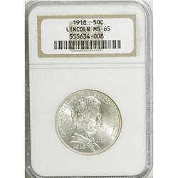 1918 50C Lincoln MS65 NGC. NGC Census: (994/322).
