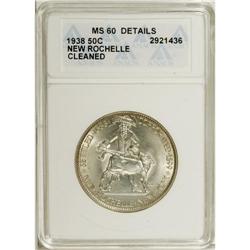 1938 50C New Rochelle--Cleaned--ANACS. MS60 Details.