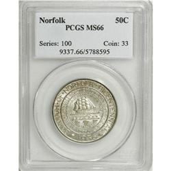 1936 50C Norfolk MS66 PCGS. PCGS Population (1441/