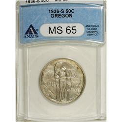 1936-S 50C Oregon MS65 ANACS. NGC Census: (291/511