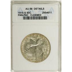 1915-S 50C Panama-Pacific--Cleaned--ANACS. AU58 Deta