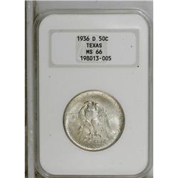 1936-D 50C Texas MS66 NGC. NGC Census: (601/216).