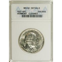 1927 50C Vermont--Cleaned--ANACS. MS60 Details. NG