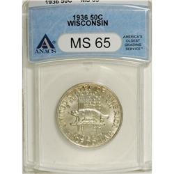 1936 50C Wisconsin MS65 ANACS. NGC Census: (1173/1