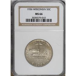 1936 50C Wisconsin MS66 NGC. NGC Census: (1119/312