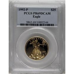 1992-P G$25 Half-Ounce Gold Eagle PR69 Deep Cameo PC
