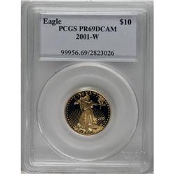 2001-W G$10 Quarter-Ounce Gold Eagle PR69 Deep Cameo