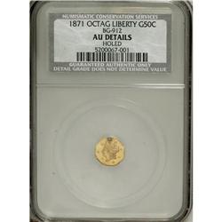 1871 50C Liberty Octagonal 50 Cents, BG-912, R.3,--H