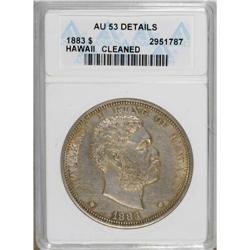 1883 $1 Hawaii Dollar--Cleaned--ANACS. AU53 Details.