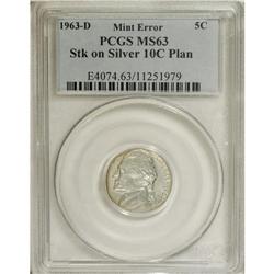 1963-D 5C MS63 PCGS. PCGS Population (30/135). NGC Cen