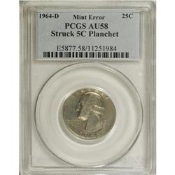 1964-D 25C AU58 PCGS. PCGS Population (19/1219). NGC C