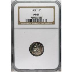 1869 10C PR64 NGC. NGC Census: (53/43). PCGS Populatio