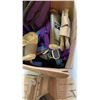 Image 8 : 3 BOXES OF HORSE PADS, HORSE ITEMS, ENGLISH BREECHES, CHAPS