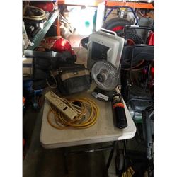 2 HEATERS, TOOL BELT, HARD HAT, FACE SHIELD, POWER BAR