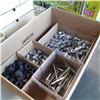 Image 2 : Wooden hardware organizer to with box of nuts and plant hanging brackets