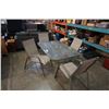 Image 1 : 5 piece glass top patio table and chair set