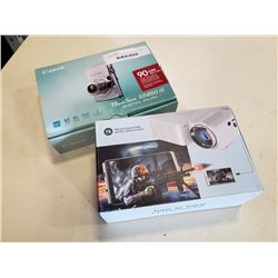 CANON POWERSHOT DIGITAL CAMERA AND LED PROJECTOR