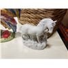 Image 3 : BASKET WITH LARGE ROOSTER FIGURE, HORSE FIGURE, BOWL