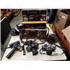 Image 1 : Canon ae-1 with vintage camera case and vinatge camera accessories
