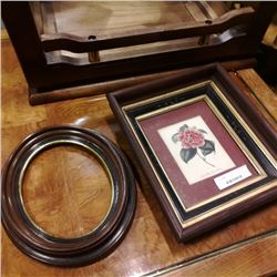 Antique mahogany ovel frame and shadow box