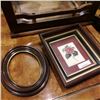 Image 1 : Antique mahogany ovel frame and shadow box
