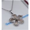 Image 2 : STERLING SILVER 14KT ROSE GOLD PLATED GENUINE DIAMOND FLORAL PENDANT AND 18INCH CHAIN W/ APPRAISAL $