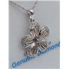 Image 3 : STERLING SILVER 14KT ROSE GOLD PLATED GENUINE DIAMOND FLORAL PENDANT AND 18INCH CHAIN W/ APPRAISAL $