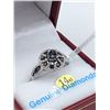 Image 2 : 14KT WHITE GOLD GENUINE BLACK AND WHITE DIAMOND RING W/ APPRAISAL $4185 - SIZE 7, 105 DIAMOND 0.88CT