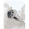 Image 3 : 14KT WHITE GOLD GENUINE BLACK AND WHITE DIAMOND RING W/ APPRAISAL $4185 - SIZE 7, 105 DIAMOND 0.88CT
