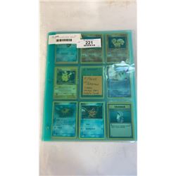 9 PAGES OF POKEMON CARDS - VARIOUS YEARS