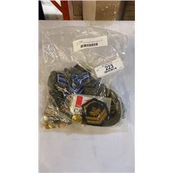 Large lot of mostly candian military patches, buttons, lanyard and more