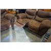 Image 4 : BROWN RECLINING SOFA AND LOVESEAT