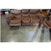 Image 5 : BROWN RECLINING SOFA AND LOVESEAT