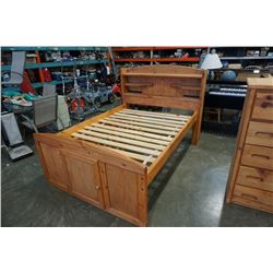 PINE QUEEN SIZE BEDFRAME WITH DRAWERS AND UNDERBED STORAGE
