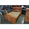 Image 1 : PINE QUEEN SIZE BEDFRAME WITH DRAWERS AND UNDERBED STORAGE