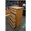 Image 2 : PINE 5 DRAWER CHEST OF DRAWERS