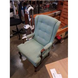 GREEN WINGBACK CHAIR