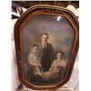 Image 2 : Antique bowed glass picture and vintage oil on canvas
