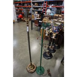 2 metal base floor lamps