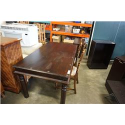 RUSTIC STUDDED DINING TABLE WITH 2 BARLEY TWIST CHAIRS