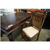 Image 2 : RUSTIC STUDDED DINING TABLE WITH 2 BARLEY TWIST CHAIRS